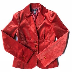 Laundry Shelli Segal Fire Rust Suede Fitted Blazer